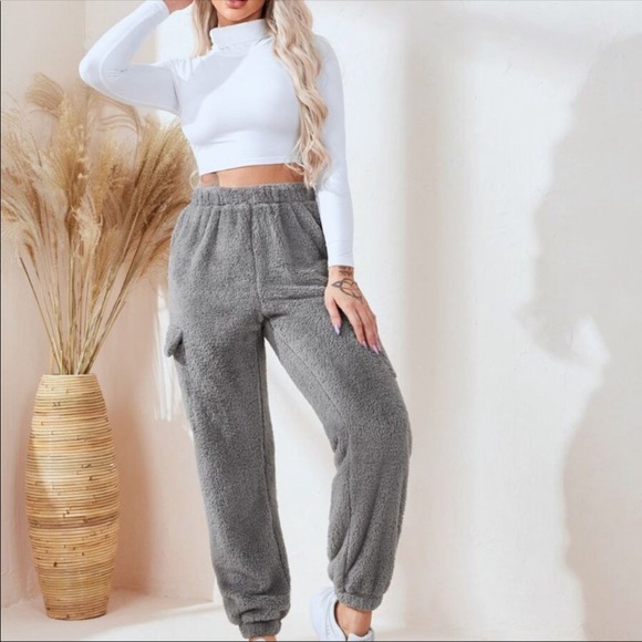 💃🏻GREY Teddy joggers with pockets - Picture 11 of 12